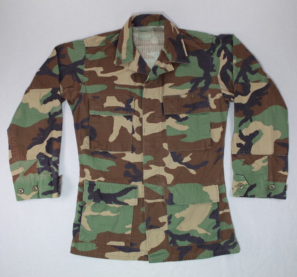 Woodland Camo Military All Weather Combat Jacket Mens Extra Small